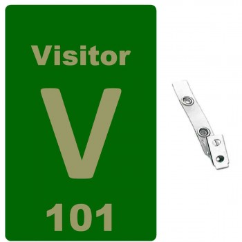 Custom Printed Green Numbered PVC  Badges - 10 Pack